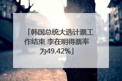 韩国总统大选计票工作结束 李在明得票率为49.42%