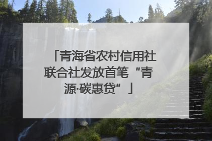 青海省农村信用社联合社发放首笔“青源·碳惠贷”