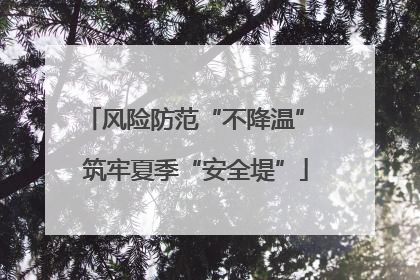 风险防范“不降温” 筑牢夏季“安全堤”