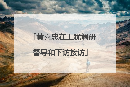 黄喜忠在上犹调研督导和下访接访