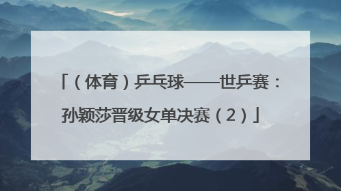 （体育）乒乓球——世乒赛：孙颖莎晋级女单决赛（2）