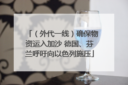 （外代一线）确保物资运入加沙 德国、芬兰呼吁向以色列施压