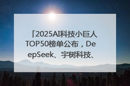 2025AI科技小巨人TOP50榜单公布，DeepSeek、宇树科技、蘑菇车联等企业荣誉上榜