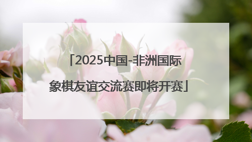 2025中国-非洲国际象棋友谊交流赛即将开赛
