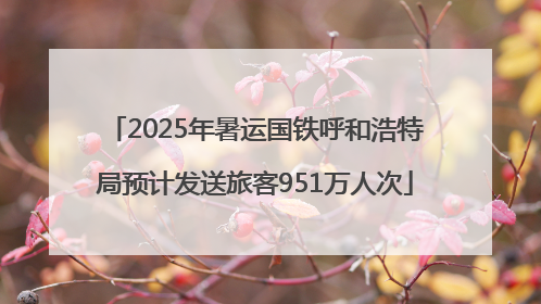 2025年暑运国铁呼和浩特局预计发送旅客951万人次
