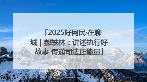 2025好网民·在聊城｜郝轶林：讲述执行好故事 传递司法正能量
