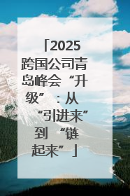2025跨国公司青岛峰会“升级”：从 “引进来” 到 “链起来”