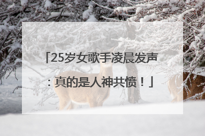 25岁女歌手凌晨发声：真的是人神共愤！