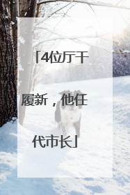 4位厅干履新，他任代市长