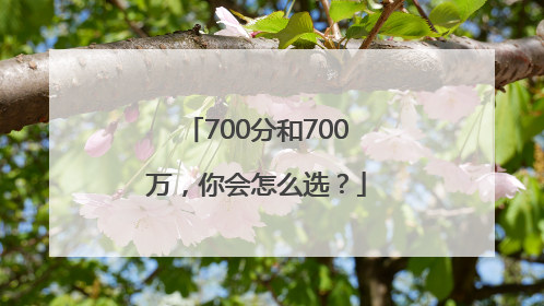 700分和700万，你会怎么选？