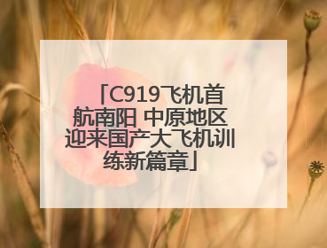 C919飞机首航南阳 中原地区迎来国产大飞机训练新篇章